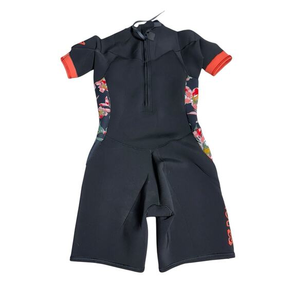 Roxy Womens 2/2 Syncro Back Zip Short Sleeve Springsuit Size 14 Black Pink - Picture 3 of 8